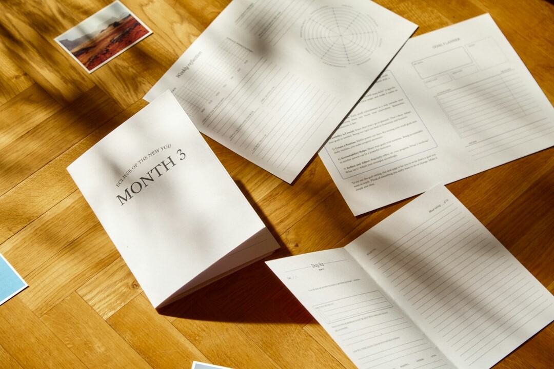 green documents on desk