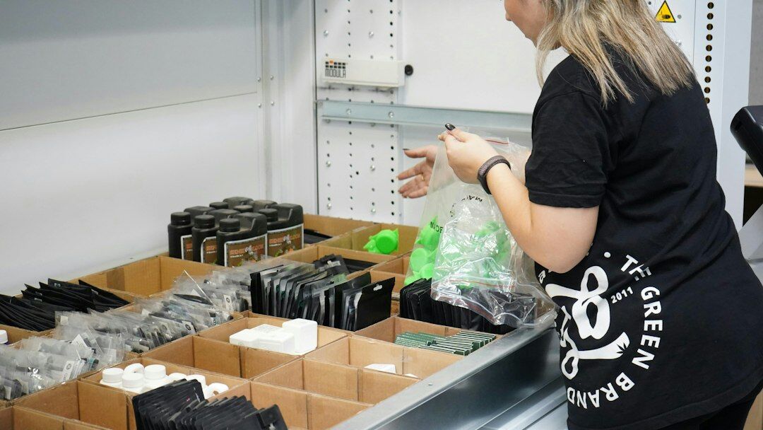 person sorting recyclable materials